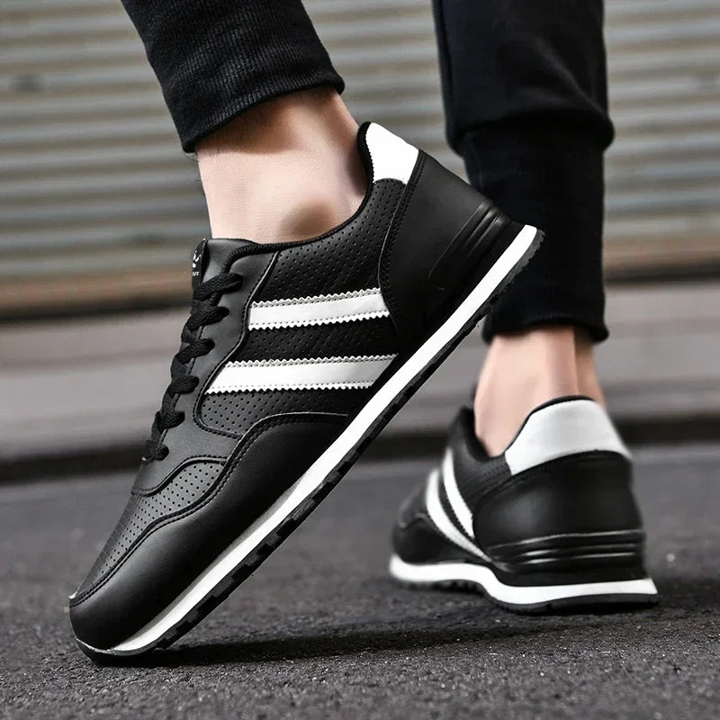 Autumn Sports Shoes Men's Flat Running White Durable Classic Casual Shoes Low Cut Trendy  Fashionable Hiking and Walking Shoes