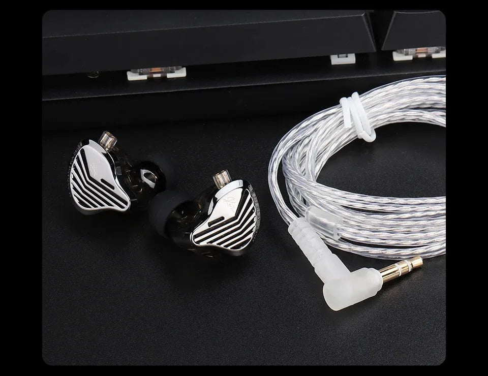 Kz Gk Kunten 1DD Dynamic Drive Earphone Hifi IEMs in ear Earbuds 2pin Detachable Cable Metal Gamer Audiophile headset