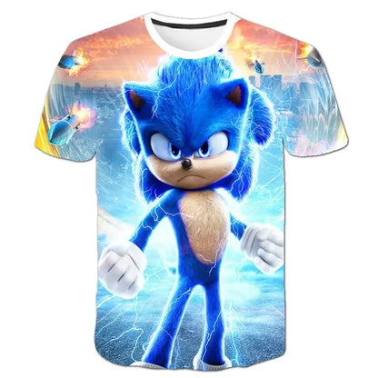 Men T Shirt Women Tee Boys Girls Top Adults Children Parent Child quick dry kid Tshirts Sonic Cartoon Anime Game 3D Print Tops