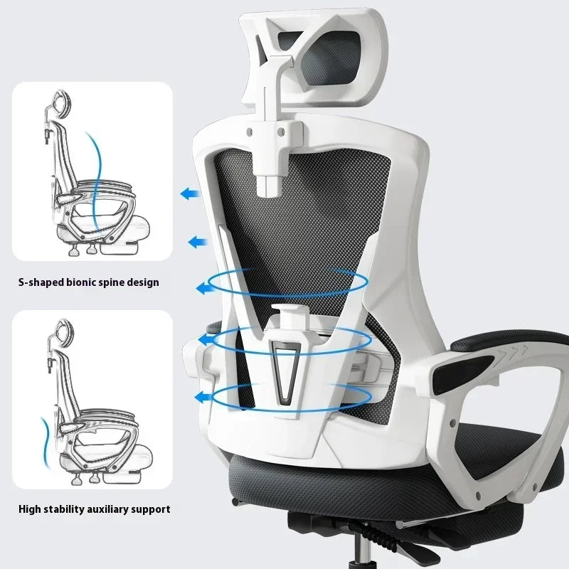 Gaming Chair Office Desk Ergonomic Computer Adjustable Armrests 3D Headrest Chair Lift Chair Back  Can Tilt Back with Foo Pedals