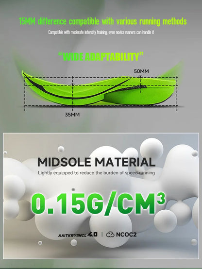 IRUNSVAN Chaussures de sport à semelle en carbone Chaussures de course à pied professionnelles pour marathon Chaussures de jogging respirantes et amortissantes unisexe 095