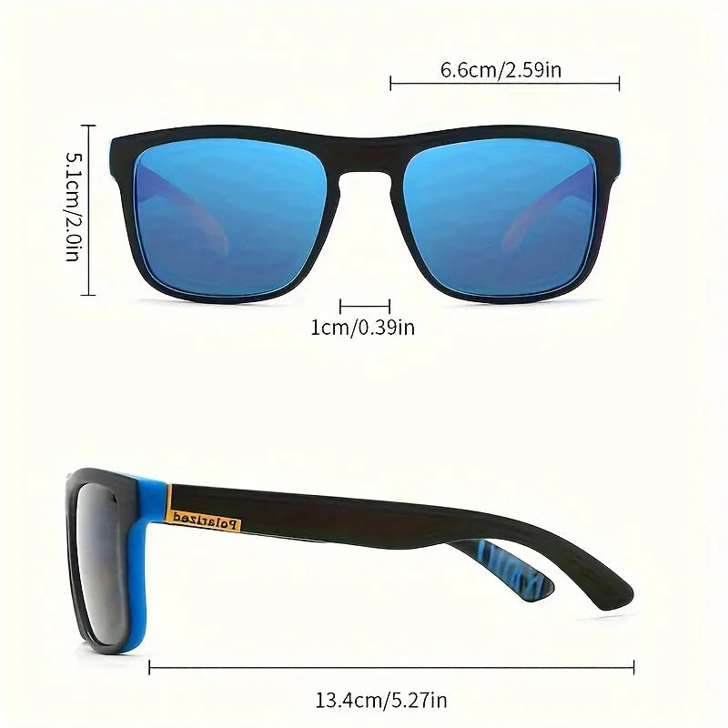 1/3/4PCS Men Classical Square Sports Sunglasses Lightweight PC Frame UV400 for Driving Fishing Cycling Unisex Durability