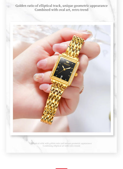 OLEVS 9995 Women's Watch Luxury Elegant Quartz Ladies Wristwatch Top Brand Waterproof Luminous Date Original Watch For Women