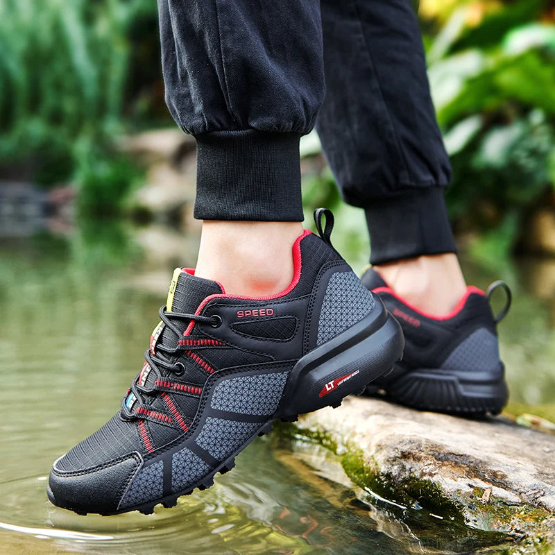 Herenwandelschoenen voor alle terreinen – outdoor sportschoenen van ademend mesh, antislip en slijtvast, voor wandelen en fietsen outdoor
