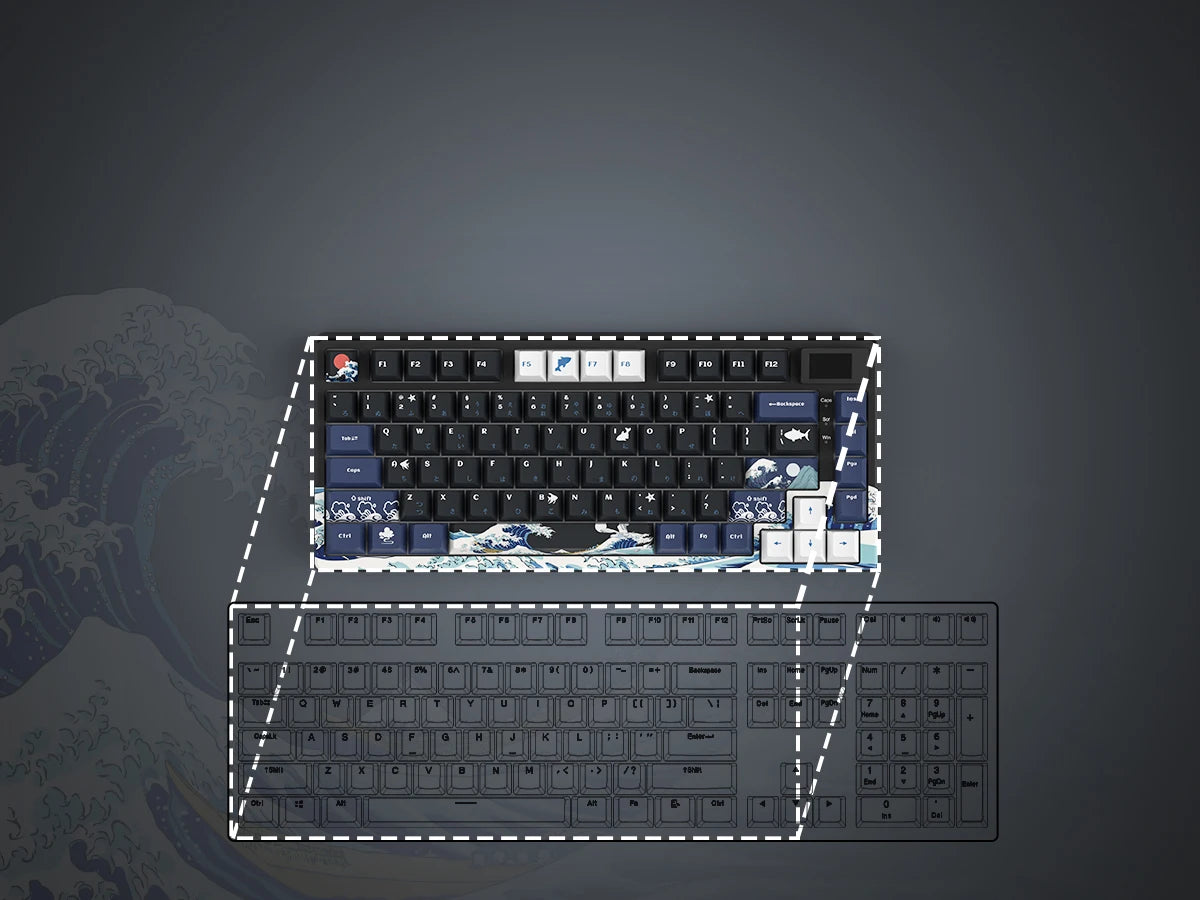Tastiera gamer Womier S-K80 con display OLED a colori, tastiera meccanica gaming hot-swap con struttura gasket mount, RGB personalizzabile