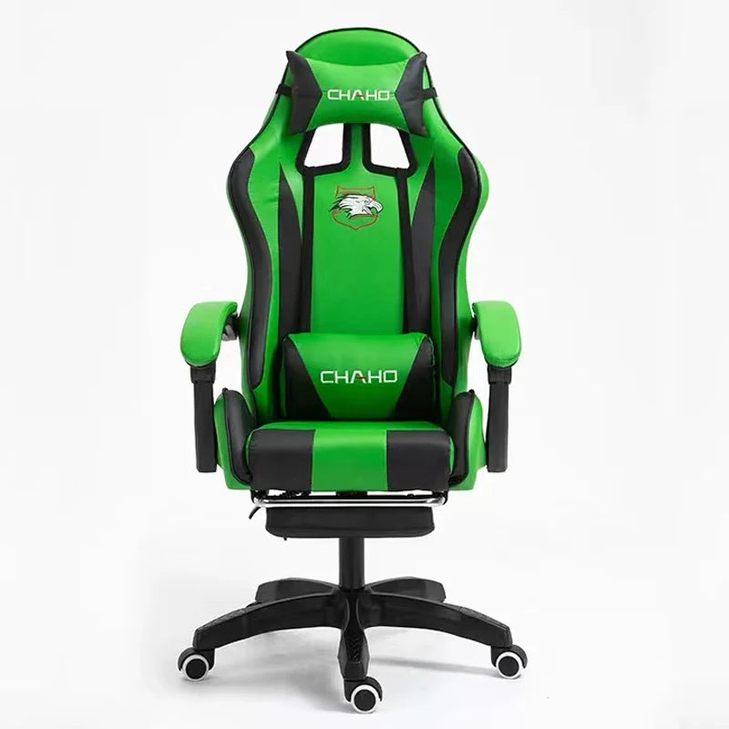 2025 New Computer Chair Green Gaming Chair PU Leather Office Swivel Chair Lift Bedroom Furniture Fashion Sillas Gamer Chair