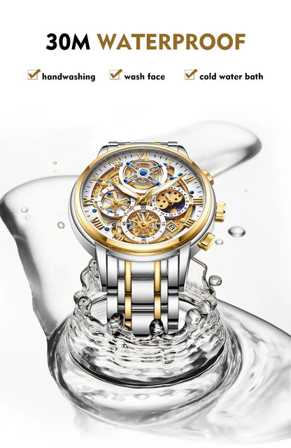 LIGE 2024 New Fashion Gold Women Watch Top Brand Luxury Waterproof Watches for Women Sport Quartz Chronograph Relogio Feminino