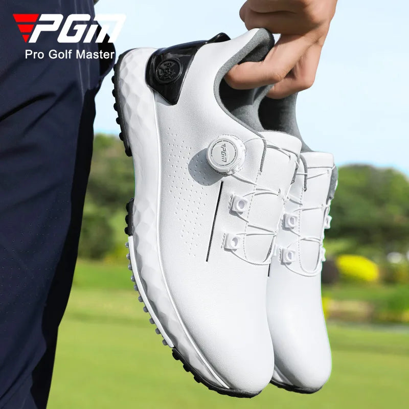 Scarpe da golf da uomo PGM, sneakers comode con ammortizzazione, lacci con manopola, impermeabili e antiscivolo, rialzanti XZ408