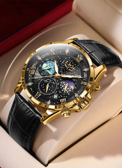 New LIGE Watches Mens Top Brand Luxury Casual Leather Quartz Men's Watch Business Clock Male Sports Waterproof Date Chronograph