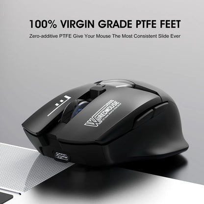 Rato Bluetooth Sem Fios de Modo Duplo com Ecrã Inteligente, Carregamento Silencioso, para Escritório, Gaming e Tablet, Portátil e Universal