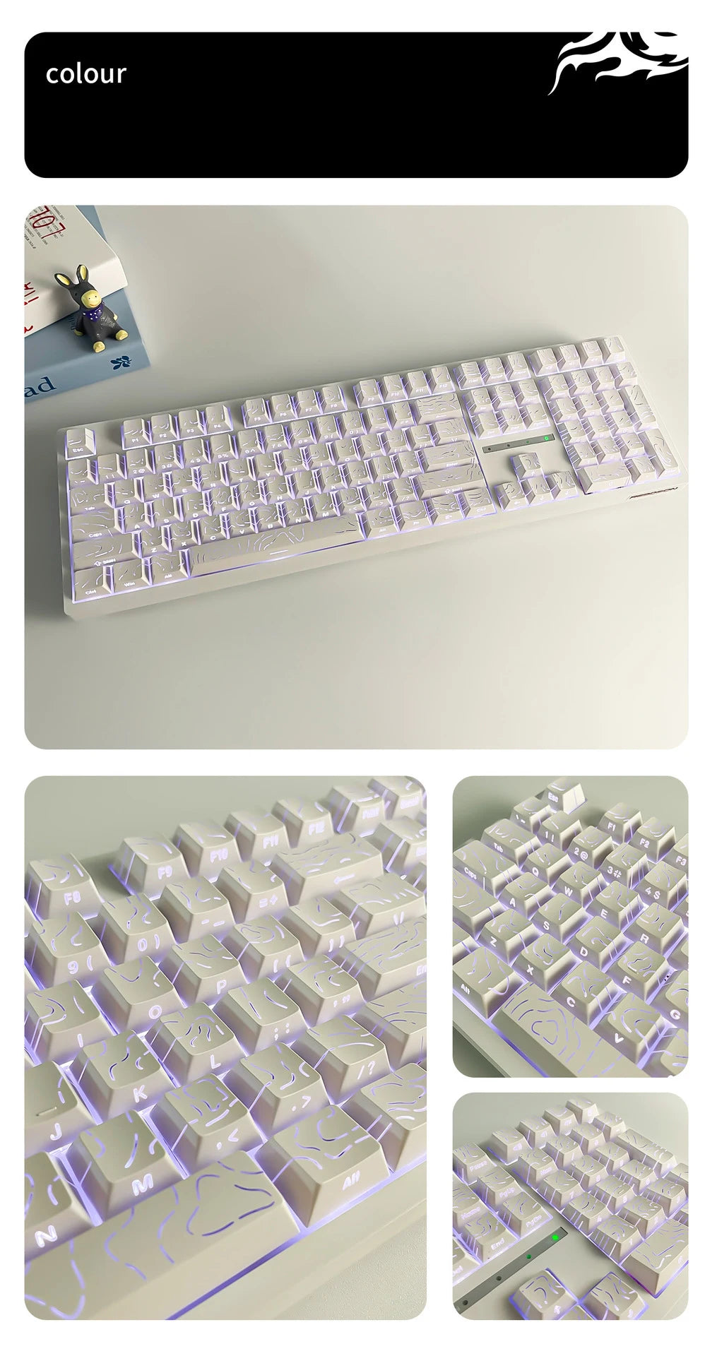 Topographic 4.0 Side Printed Keycaps ISO Enter Cherry Profile Double Shot PBT Keycaps For MX Switch Gamer Keyboard