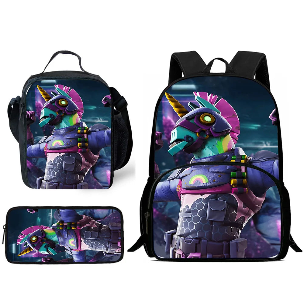 Set scuola classico FortniteS per bambini: zaino, borsa pranzo e astuccio, borse scolastiche capienti per bambino e bambina, idea regalo perfetta