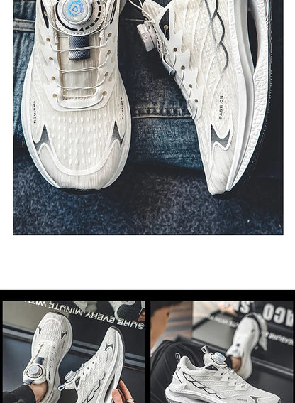Summer Breathable Casual Sports Shoes for Men, New Fashionable and Versatile Breathable Mesh Rotating Buckle Running Shoes Suitable for Outdoor Sports and Daily Wear