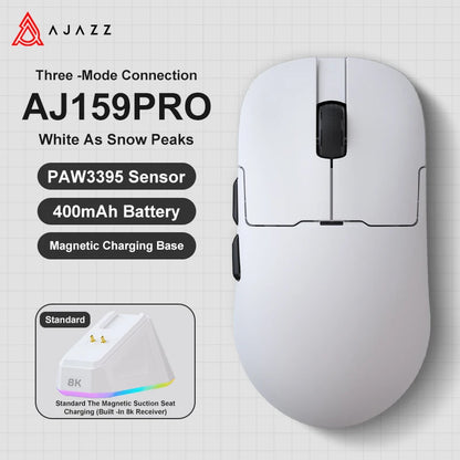 Bezdrôtová herná myš AJAZZ AJ159 APEX/AJ159PRO s RGB magnetickou nabíjacou základňou, ľahká herná myš AJ159P pre PC a notebook