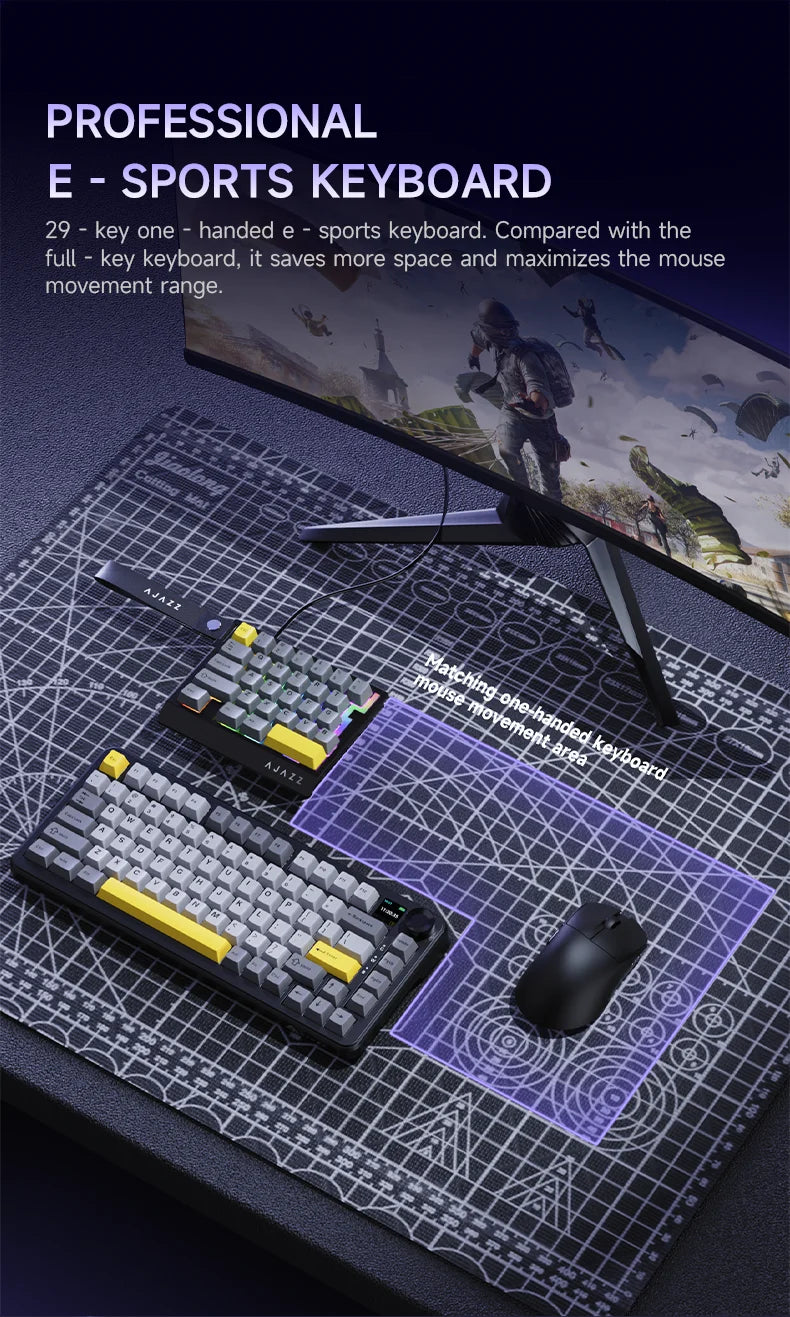AJAZZ AK029 Wired One Handed Keyboard HE Magnetic Switch 8000Hz 29 Keys RGB Mini Gaming Mechanical Keyboard for PC Gamer