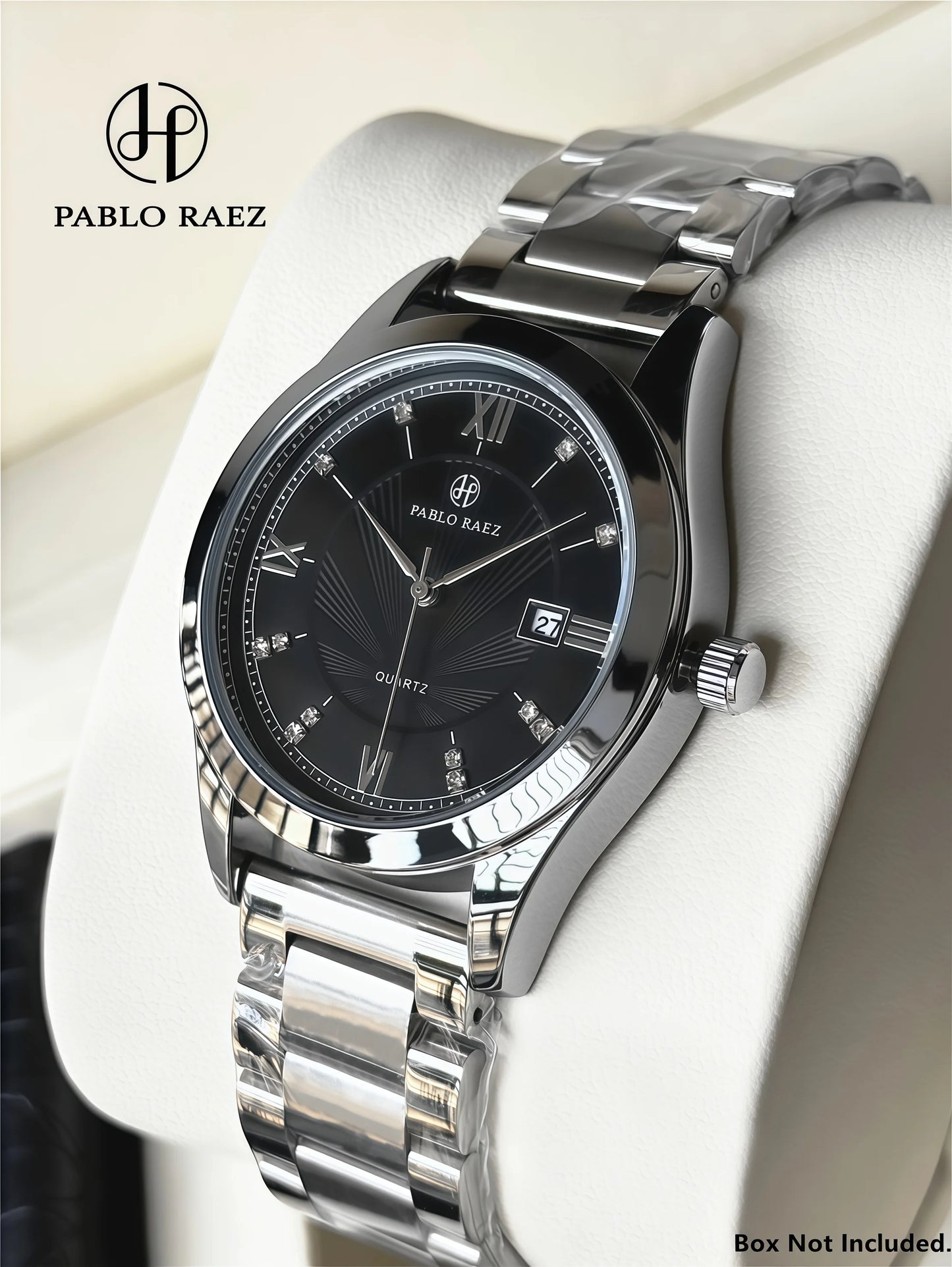 PABLO RAEZ Real Photos Brand Luxury Men's Watches Waterproof Luminous Date Watch Stainless Steel Fashion Quartz Man Wristwatch