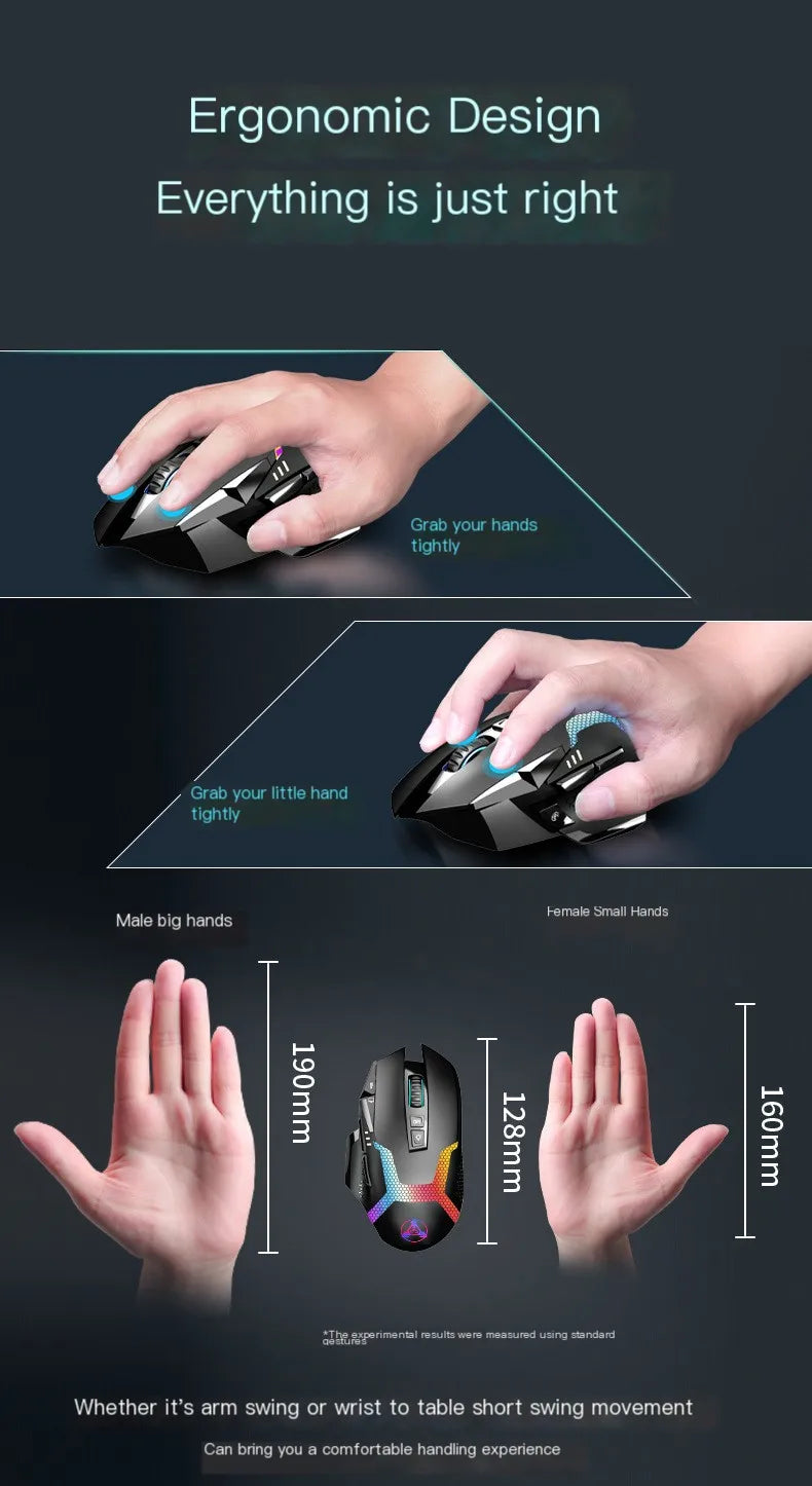 Ratón gaming con cable, 12000 DPI ajustables, programación de macros, retroiluminación RGB, diseño ergonómico y tecla de disparo para e-sports, ratón para PC