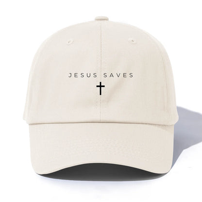 1pc JESUS SAVES Print  Baseball Cap for Adults,Minimalist Retro Style Casual Soft Adjustable Dad Hat,Perfect As Gift