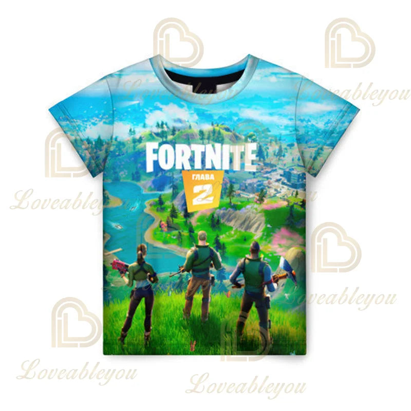 Fortnite 3D spausdintas didelių dydžių gobtuvas, marškinėliai vaikams, madingas gatvės stiliaus laisvalaikio gobtuvas-striukė