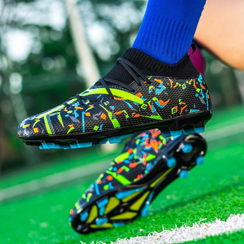 Chuteiras de Futebol Profissionais para Homem em Malha Respirável, Chuteiras Antiderrapantes Rápidas, Sapatilhas de Moda para Relva Artificial, Sapatos de Futebol Masculinos