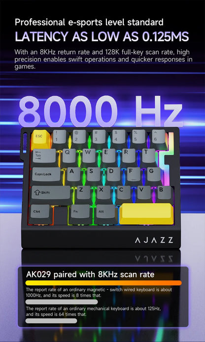 AJAZZ AK029 Wired One Handed Keyboard HE Magnetic Switch 8000Hz 29 Keys RGB Mini Gaming Mechanical Keyboard for PC Gamer