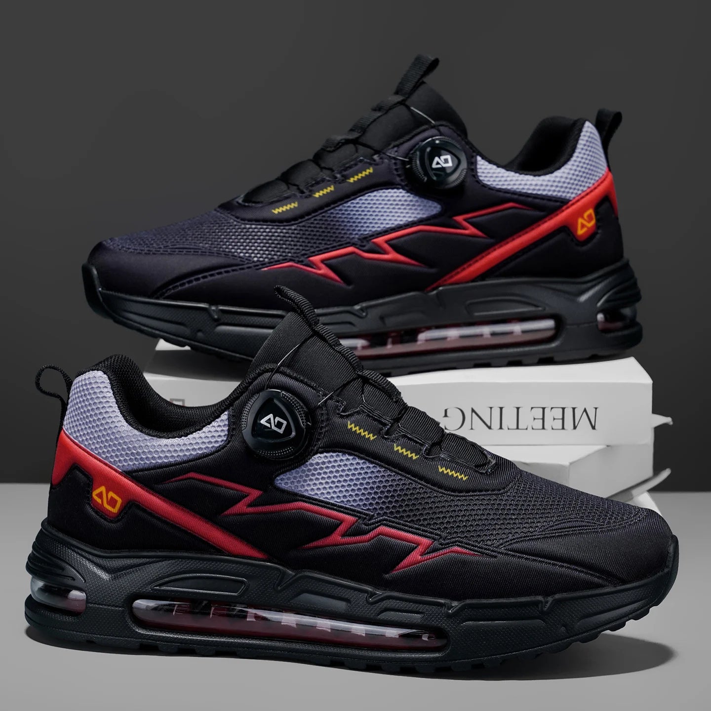 Sapatilhas de corrida para homem primavera e verão — calçado outdoor para caminhada, sapatilhas de trail resistentes ao desgaste com fecho BOA, respiráveis, estilo desportivo e casual