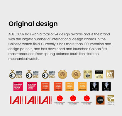 AGELOCER Original Baikal Watch Men's Luxury Gold Watch Big Calendar Business Automatic Mechanical Watch Birthday Gift for Men