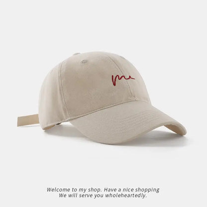 Simple wave embroidered baseball cap, versatile for daily leisure and travel, sun protection duckbill cap