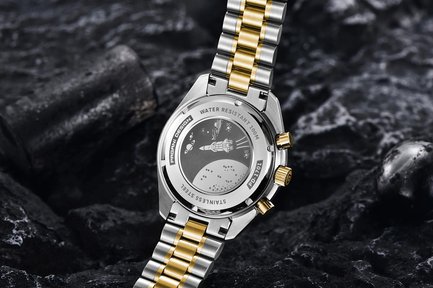 PAGANI DESIGN New AR Sapphire Quartz luxury men's watches 500 vitometer Circle Sport M 100 waterproof chronograph 316L all-steel Japan Movt Luminous man Watch