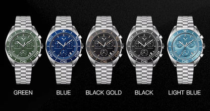 New 007 Specht&Sohne Sports Watches for Men Top Brand Luxury Steel Wrist Watch Fashion Japan VK68 Chronograph