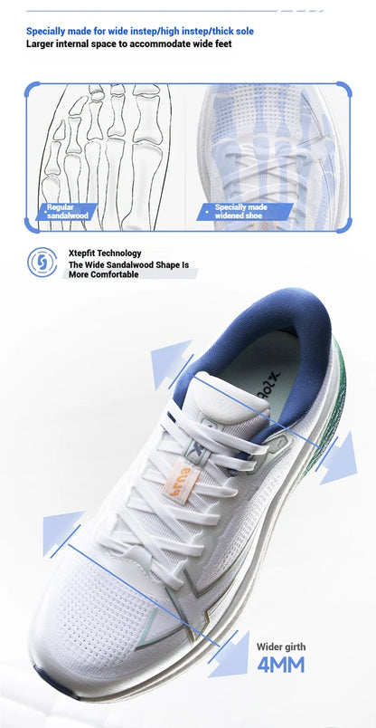 Sapatilhas de Corrida Xtep 2000km Plus 2025 Nova Primavera, Leves, Antiderrapantes e Resistentes ao Desgaste, para Treino e Jogging Masculino 875319110001