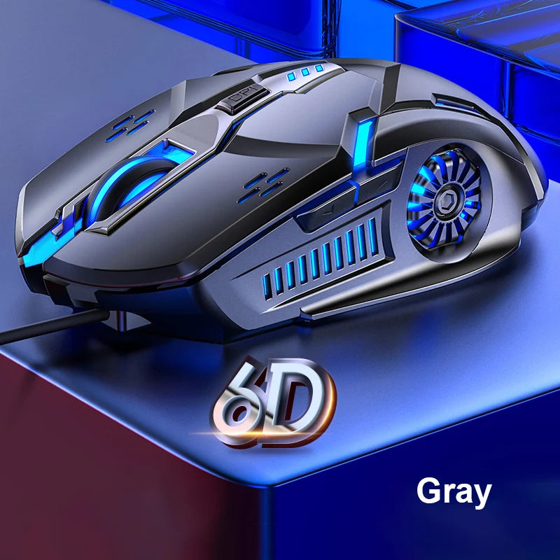 Žična gaming miška G5 z barvito osvetlitvijo ozadja, 6 gumbi, tihim delovanjem, 4-stopenjsko nastavitvijo in 3200 DPI RGB za računalnik in prenosnik