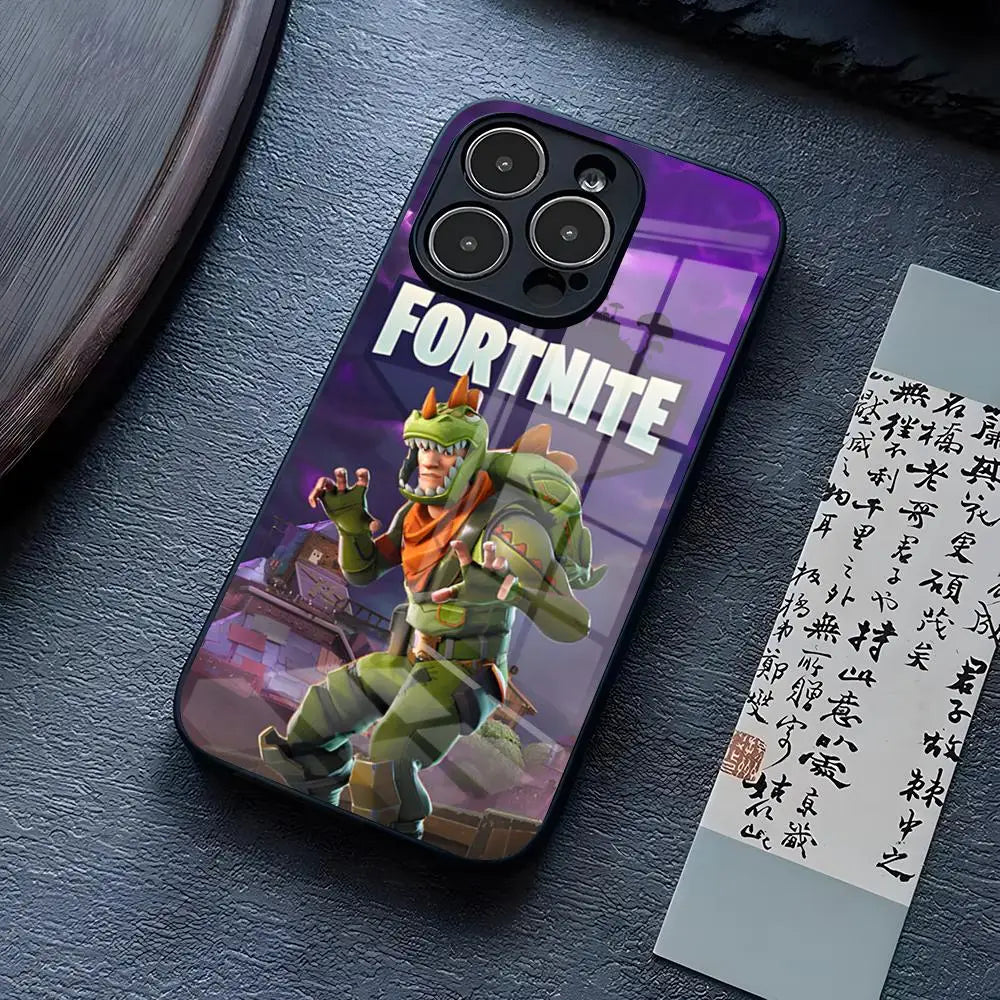 B-Battle-R-Royales-F-FortniteS Handyhülle für iPhone 17 Pro Max 15 Pro 14 12 11 13 Mini X XR XS 16 Plus SE Glas-Cover
