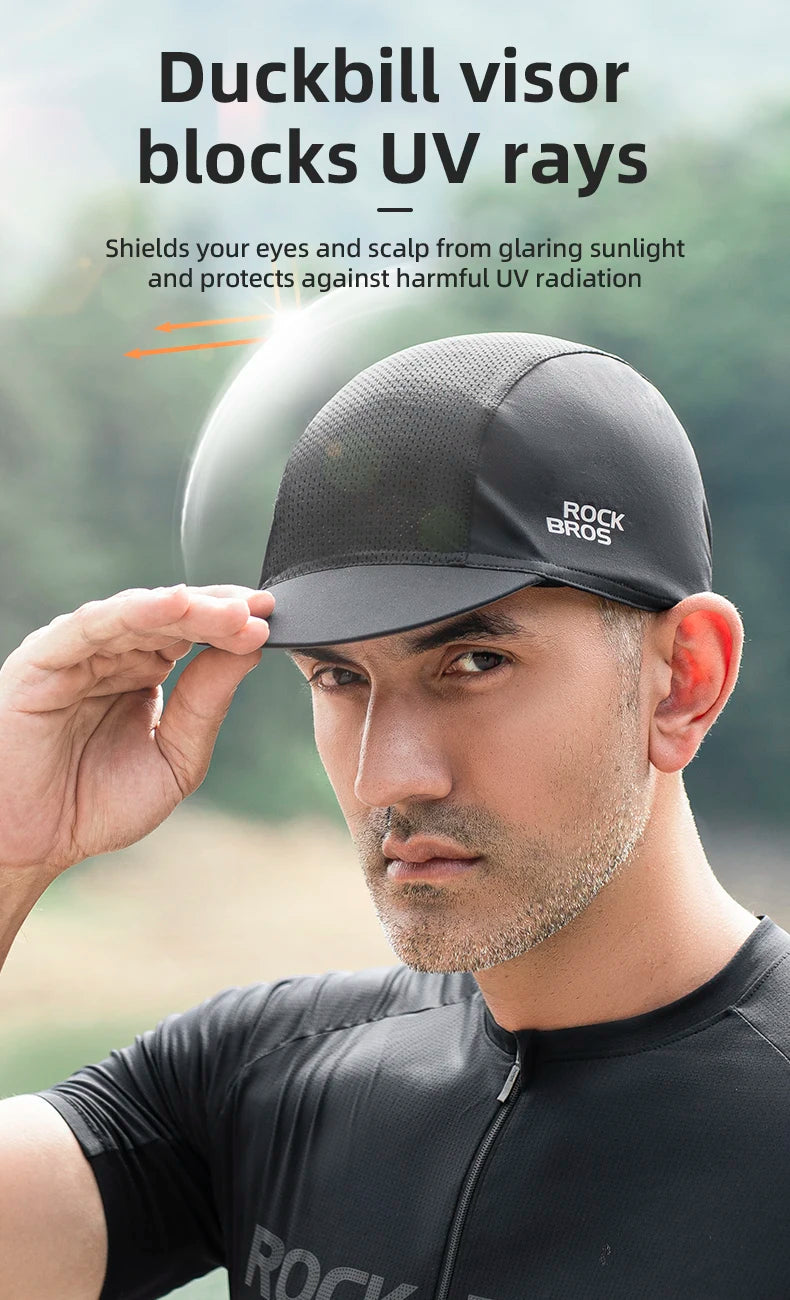 ROCKBROS Summer Cycling Cap With Brim Sun Protection Breathable Quick Dry Cycling Hat Cap Outdoor Sport Fishing Cycling Headwear