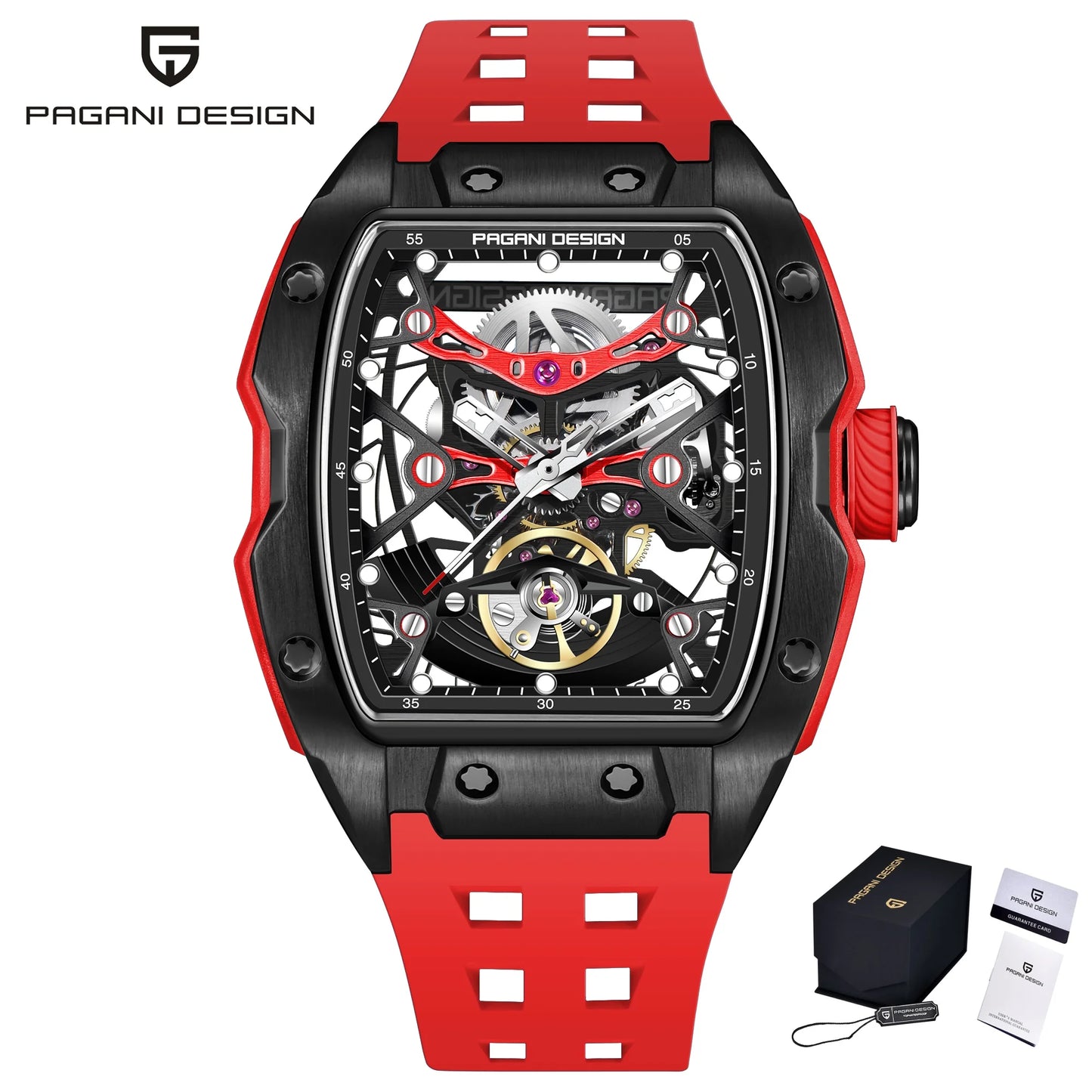 PAGANI DESIGN New Men's Watch Luxury Sapphire Crystal Stainless Steel Automatic Mechanical Watch Business Casual Skeleton Dial