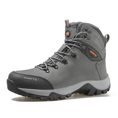 HUMTTO Sapatilhas de Caminhada Impermeáveis para Homem, Botas de Caça Táticas de Deserto, Botas de Trekking pelo Tornozelo para Homem e Mulher, Quentes em Couro