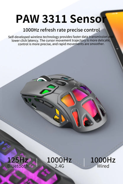Lenovo Tri-Mode Lightweight Gaming Mouse with RGB Charging Dock 12000DPI 2.4G/Bluetooth/Wired Ergonomic Mouse for PC Laptop