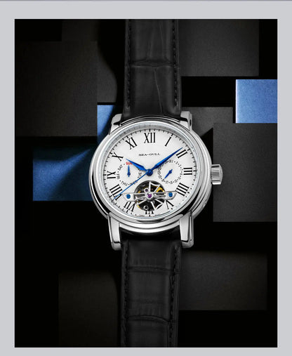 NEU Herren-Automatikuhr mit mechanischem Seagull ST25-Uhrwerk, modische Herrenarmbanduhr mit skelettierter Unruh, Casual-Business-Uhr 819.624