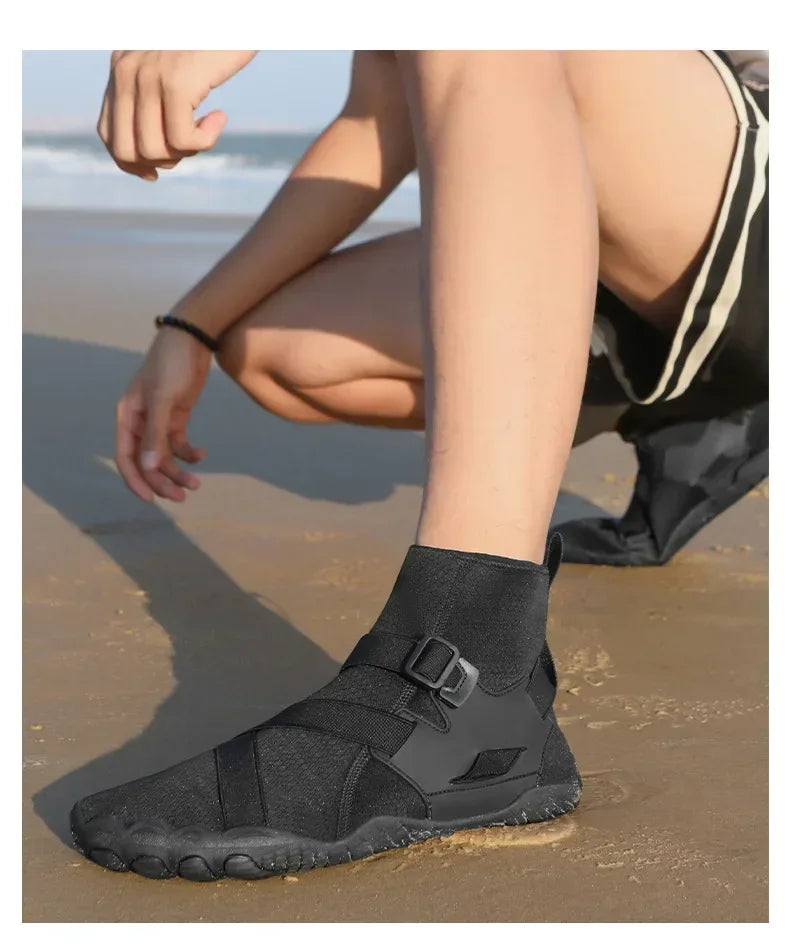 Zapatillas deportivas de exterior para senderismo y vadeo, unisex, para natación, calzado acuático de caña alta barefoot, zapatos aqua para playa, fitness, buceo y surf