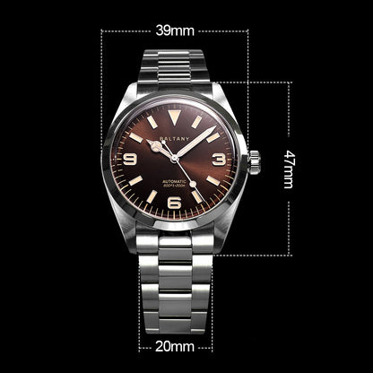 Baltany Men Automatic Watch 39MM Mechaical Wristwatch Bubble Sapphire 20ATM Waterproof C3 Luminous NH38 / SW200