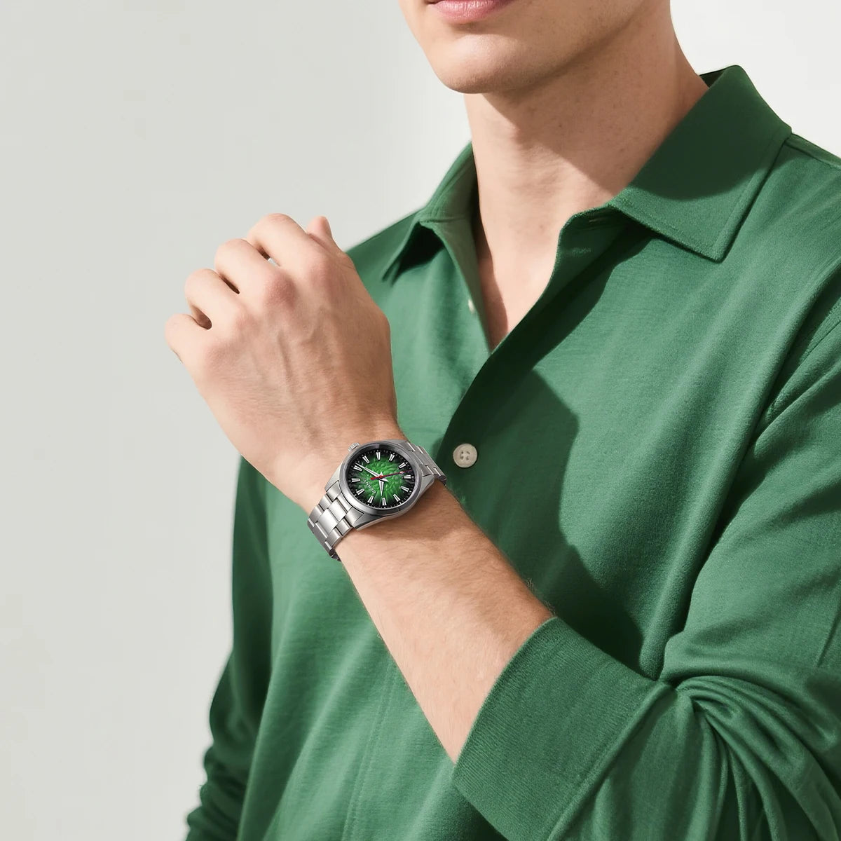 Relógio de homem BERNY – Relógio de quartzo, vidro de safira, ponteiros luminescentes, resistente à água até 10 ATM, inteiramente em aço inoxidável – Estilo elegante e descontraído, ideal para o dia a dia ou para ocasiões profissionais