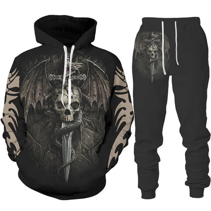 Retro Dragon Tattoo 3D Print Men Women Tracksuit Sets Casual Hoodie + Pants 2pcs Sets Oversized Sweatshirt Fashion Men Clothing