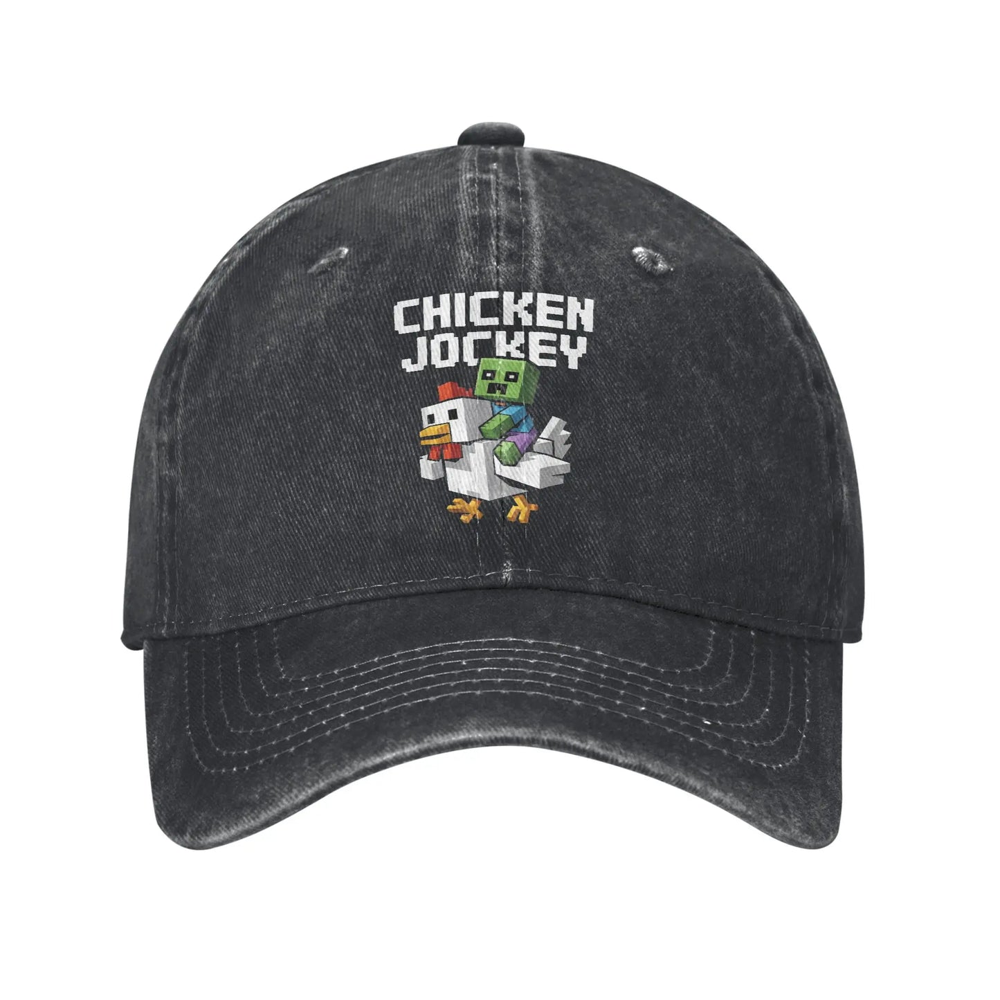 Chicken Jockey Zombie Pixel Art Zombie 2025 Movie Wear Baseball Caps Men Women Hats Cap Adjustable Trucker Hats Snapback Cap