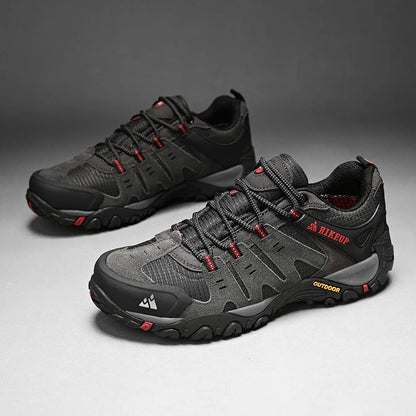 HIKEUP-Chaussures de randonnée en cuir suédé pour homme, baskets d'extérieur résistantes à l'usure, trekking, marche, chasse