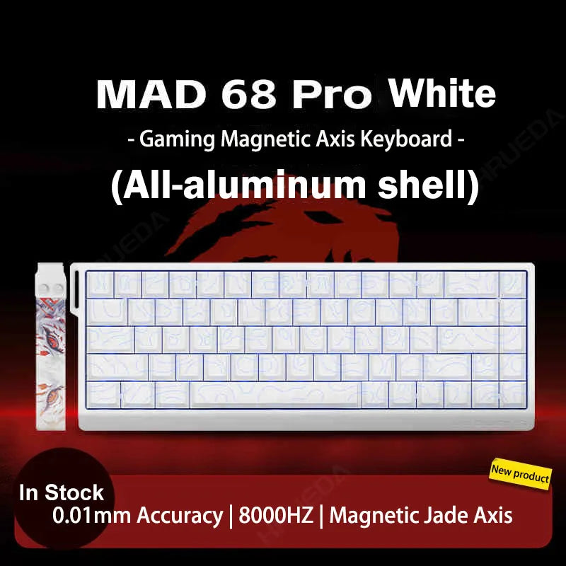 MADLIONS Mad 60he Mad60HE Mad 68HE Teclado mecânico com interruptores magnéticos, com fios, hot-swap, taxa de polling 8K, teclado gaming personalizado