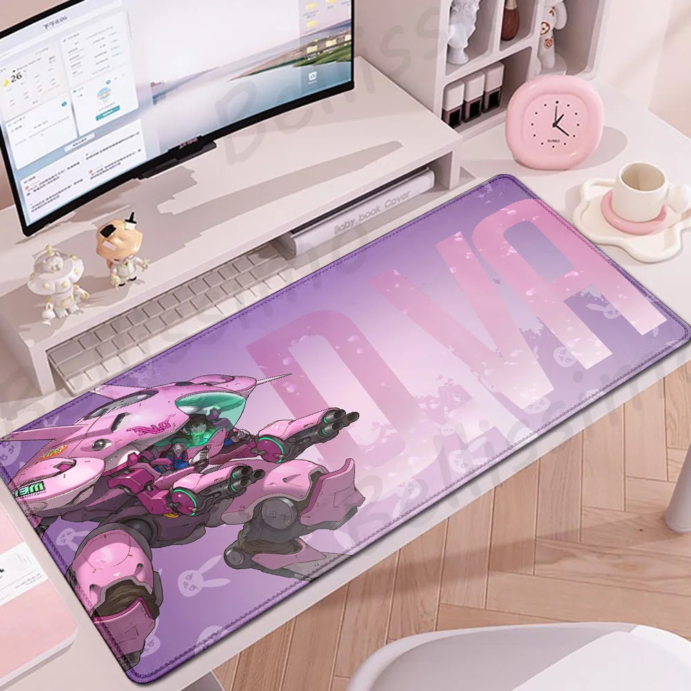 Гейминг аксесоари O-Overwatch D-D.va подложка за мишка, голяма подложка за клавиатура и мишка за PC бюро, XXL удължена gamer подложка за мишка