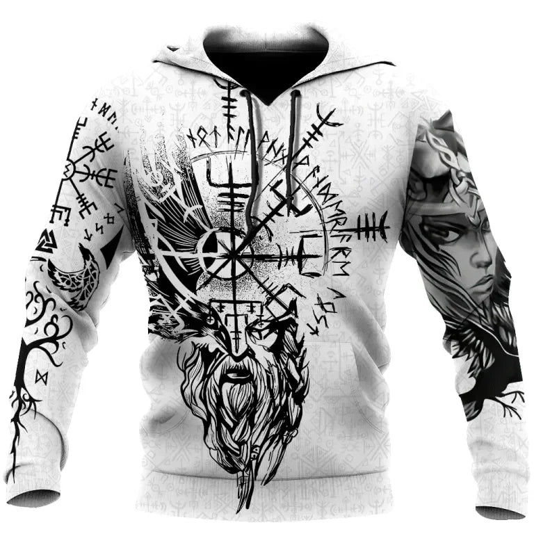 2023 New Autumn Men's Hoodie Wolf Print 3D Sweatshirts Urban Trendy All-Match Oversized Tops Poleron Hooded Clothes Men Clothing