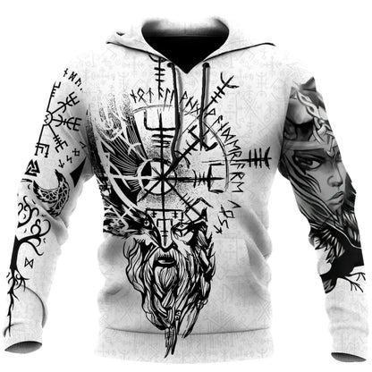2023 New Autumn Men's Hoodie Wolf Print 3D Sweatshirts Urban Trendy All-Match Oversized Tops Poleron Hooded Clothes Men Clothing