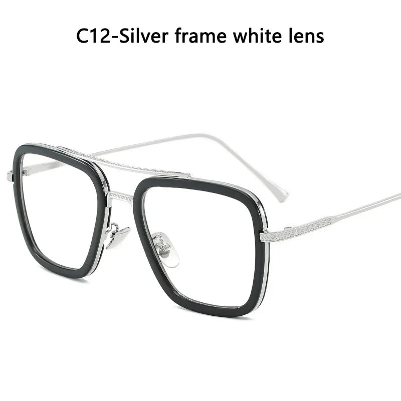 Sun Glasses Fashion Square frame Tony Stark Style Women Sunglasses Men Square Brand Design Sun Glasses Oculos Retro Male Iron