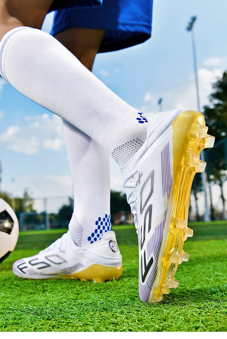New Men's Soccer Shoes Futsal Football Boots Sneakers Match Grass Cleats High-Quality Non-Slip Indoor Hot-Selling High-Top Outdoor